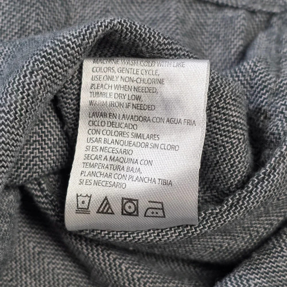 Original Weatherproof Vintage Button Down Shirt Men's Size‎ M Grey Herringbone